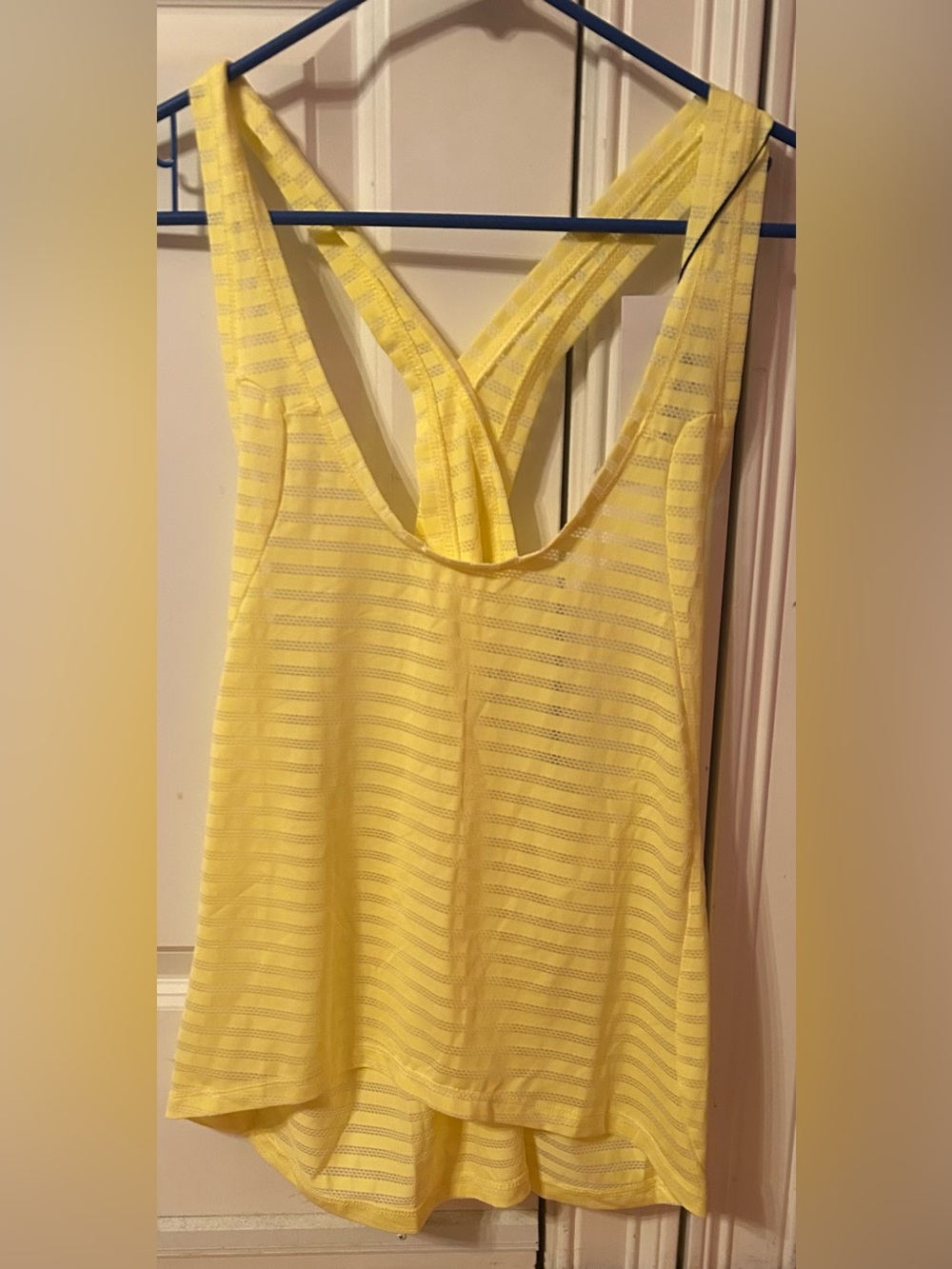 ZYIA Yellow Striped Cross-Back Tank NWT